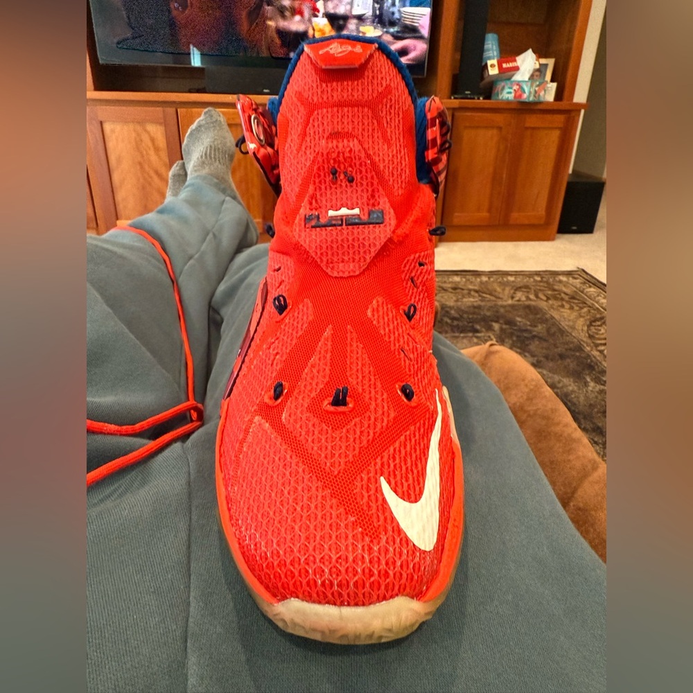 Nike Lebron Xii 12 Light Crimson-white Independence Day SZ 10